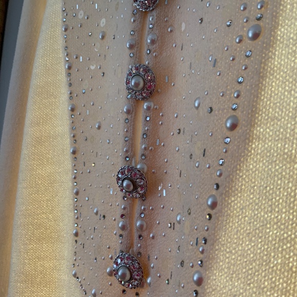 GORGEOUS Vintage St. John Collection IVORY Pearls Sequins Rhinestone Dress 6 - Picture 14 of 15